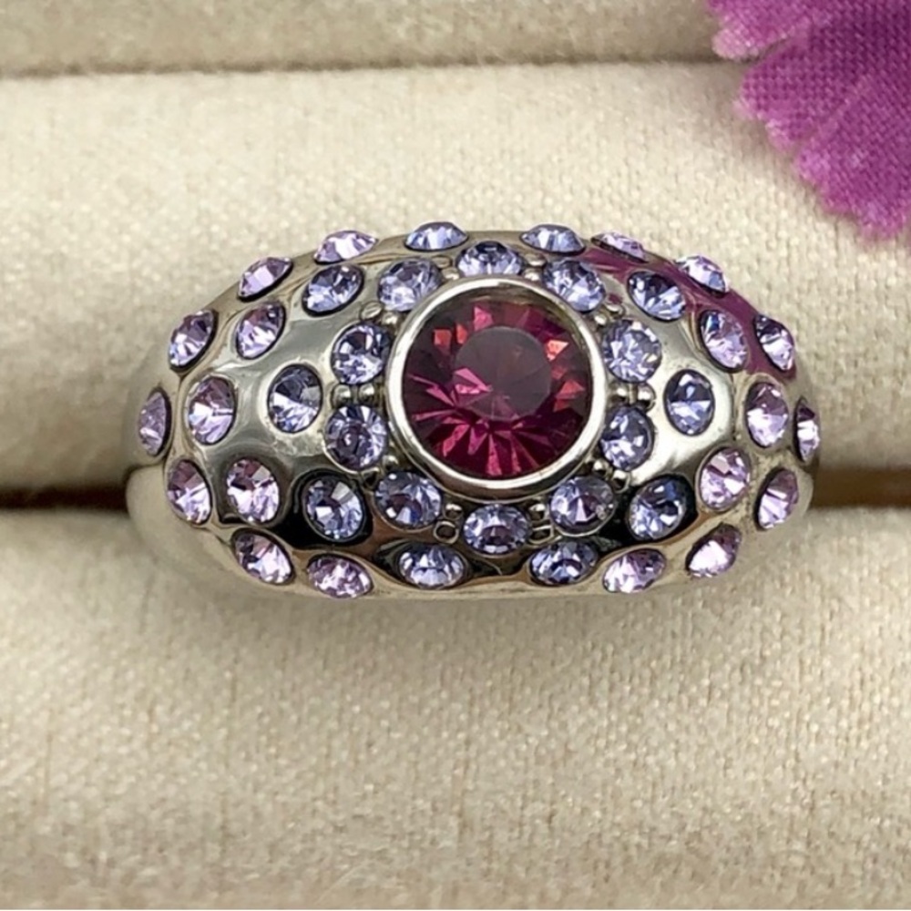 Chunky Dome Crystal Scatter Cocktail Ring